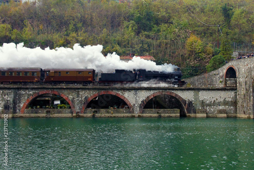 stean locomotive in the countryside