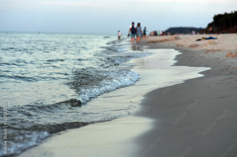 12 JULY 2018 - OSTROW, POLAND: Polish Baltic sea during summer 12 JULY 2018 - OSTROW, POLAND: Polish Baltic sea during summer