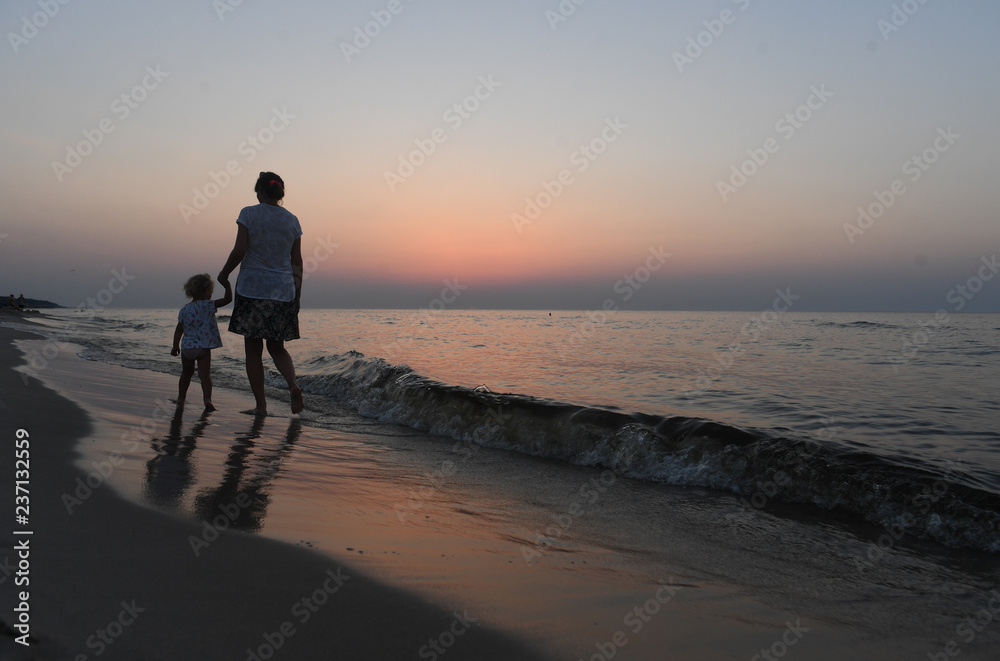 12 JULY 2018 - OSTROW, POLAND: Polish Baltic sea during summer 12 JULY 2018 - OSTROW, POLAND: Polish Baltic sea during summer