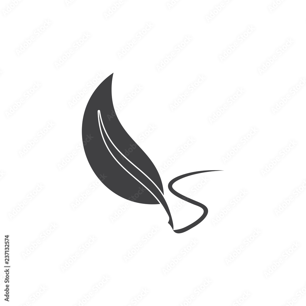leather pen ink education logo vector leather pen ink education logo vector