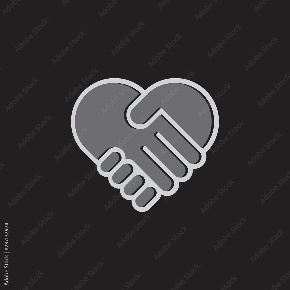 love 3d hand shake symbol logo vector love 3d hand shake symbol logo vector
