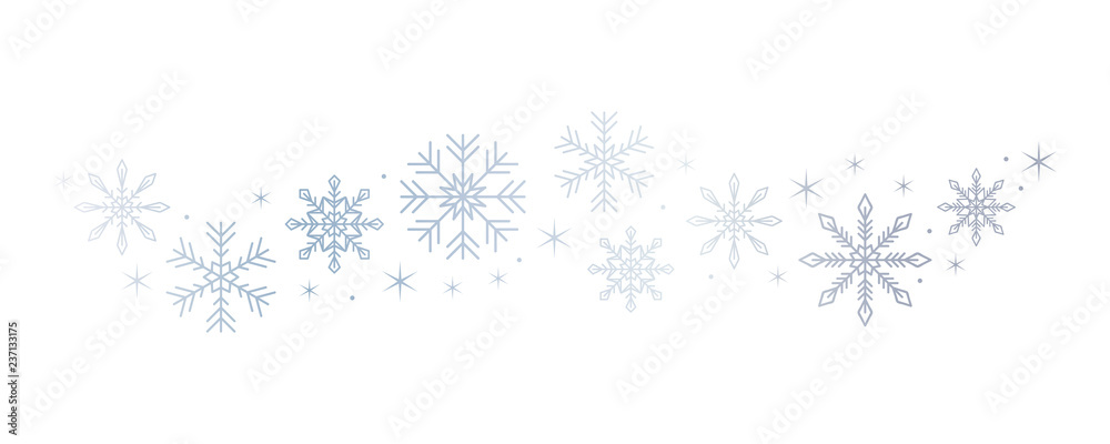 bright snowflakes and stars border isolated on white background vector illustration EPS10 bright snowflakes and stars border isolated on white background vector illustration EPS10
