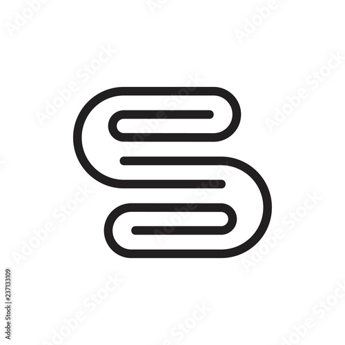 letter s document clip tool symbol logo vector