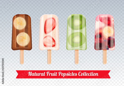 Fruit Popsicles Transparent Set