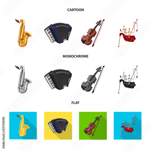 Vector design of music and tune sign. Collection of music and tool stock symbol for web.
