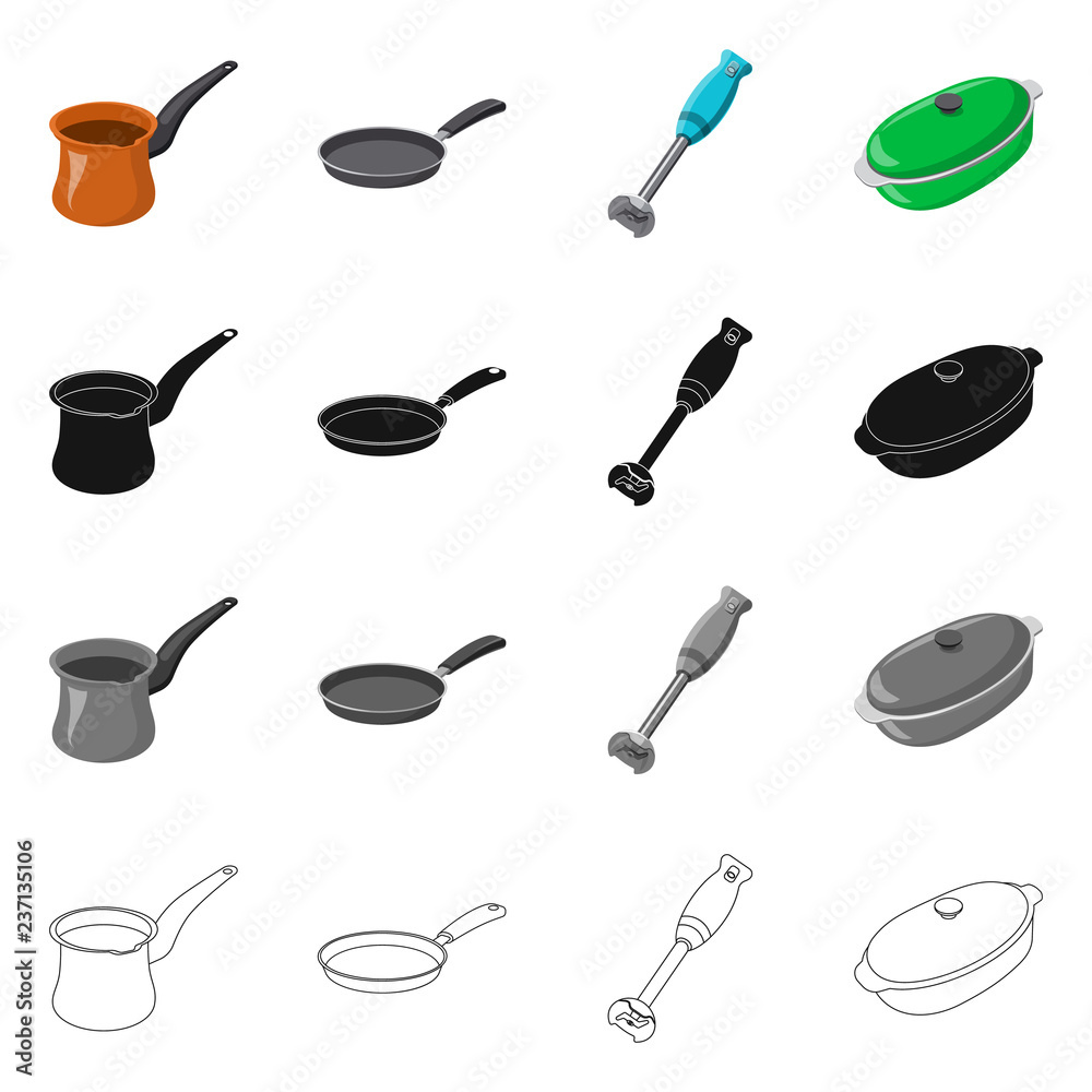 Vector design of kitchen and cook symbol. Set of kitchen and appliance vector icon for stock. Vector design of kitchen and cook symbol. Set of kitchen and appliance vector icon for stock.