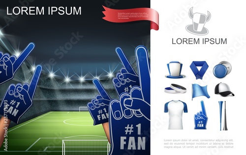 Realistic Football Fans Attributes Concept