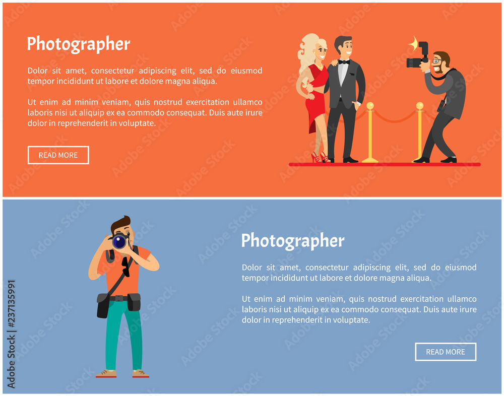 Paparazzi and Photographer Online Banners Set