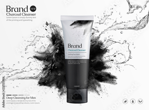 Charcoal cleanser commercial ads photo