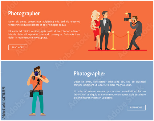 Paparazzi and Photographer Online Banners Set