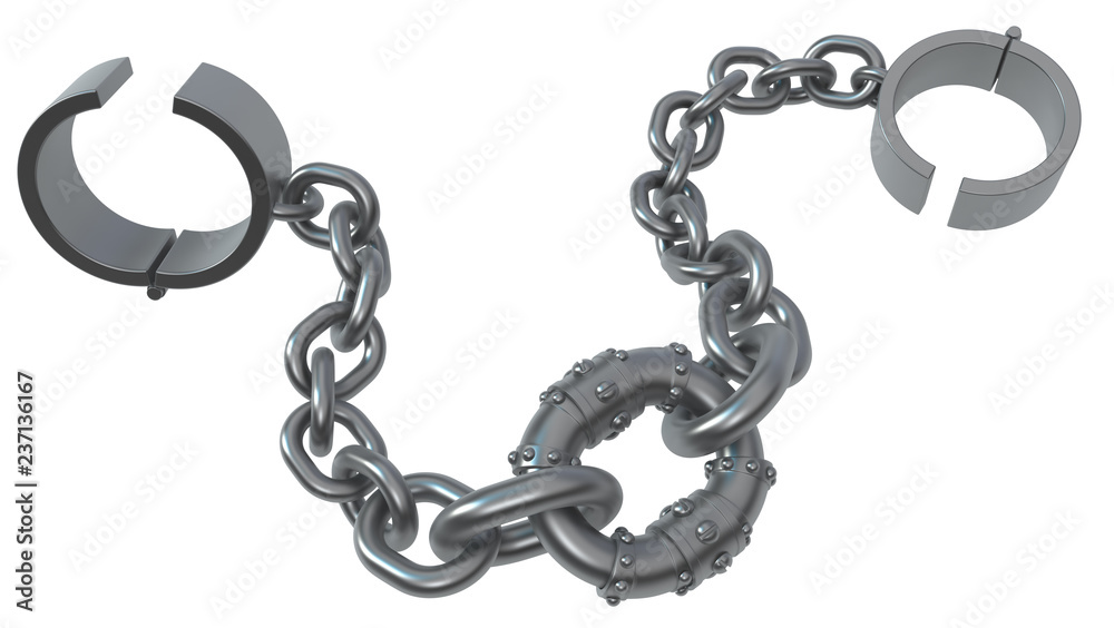 Obraz premium Shackles Metal Strong Link Chain