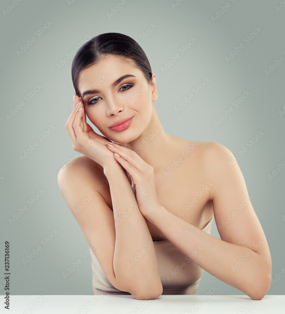 Spa woman smiling. Female model with perfect skin Spa woman smiling. Female model with perfect skin