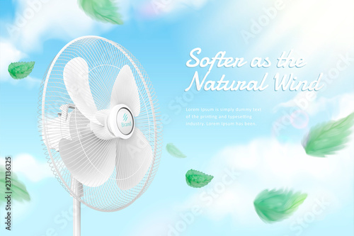 Stand fan advertisement