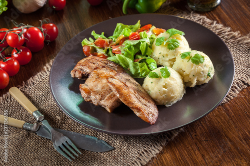 Chicken fillets breast with mashed potatoes