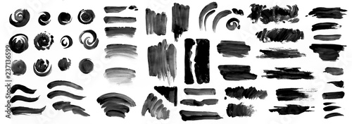 Brush strokes with watercolor paint 