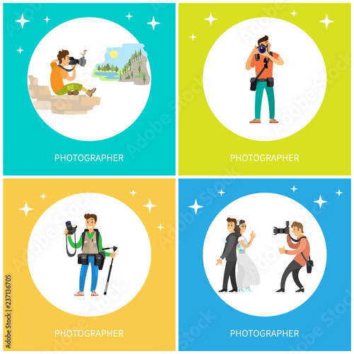 Photographers Taking Picture with Photo Equipment