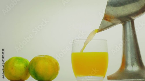 Orange juice pouring,slow motion