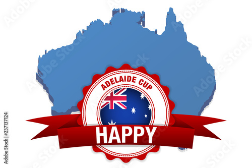 Adelaide cup day. australia flag and map celebration. vector illustration