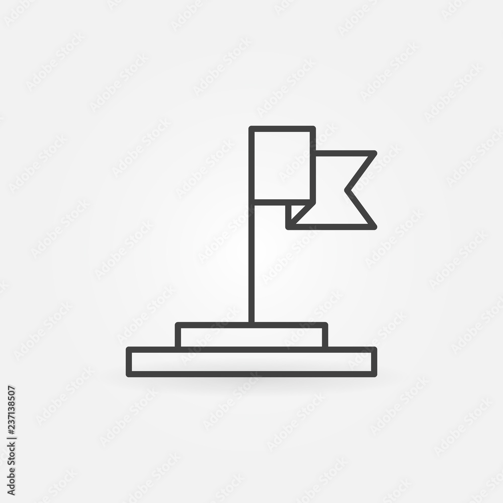 Flag vector simple icon or design element in thin line style Flag vector simple icon or design element in thin line style