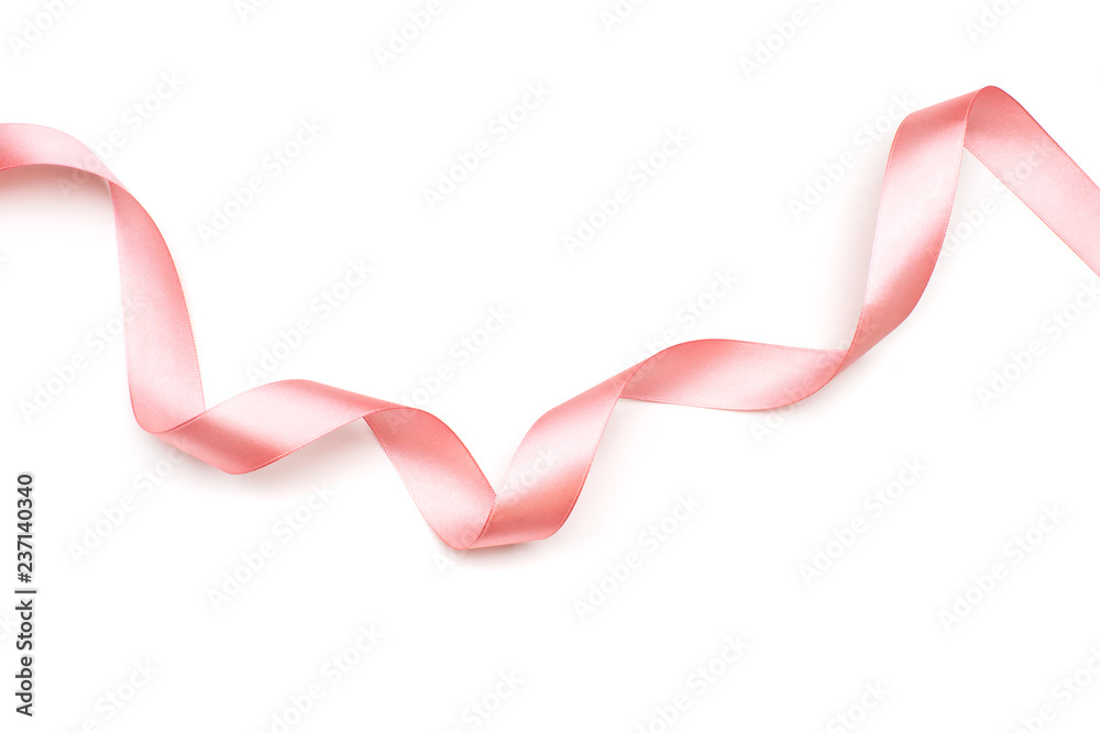 pink satin ribbon isolated on white backgroun pink satin ribbon isolated on white backgroun
