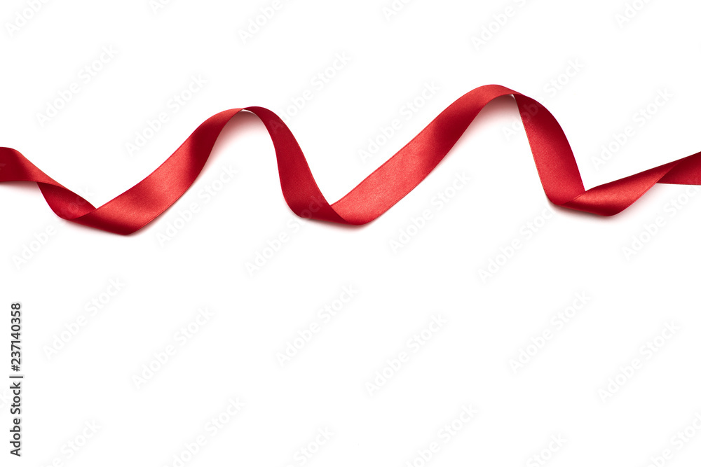 red satin ribbon isolated on white backgroun red satin ribbon isolated on white backgroun