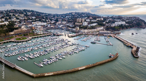 View of Torquay harbour looking towards the town 