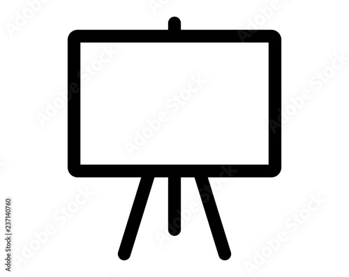 Presentation display board / icon, black and white, vector, isolated
