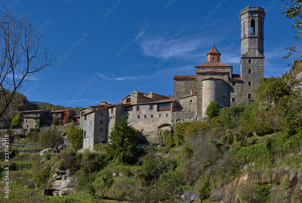 Very nice splendid Spanish village Rupit in a sunny day Very nice splendid Spanish village Rupit in a sunny day