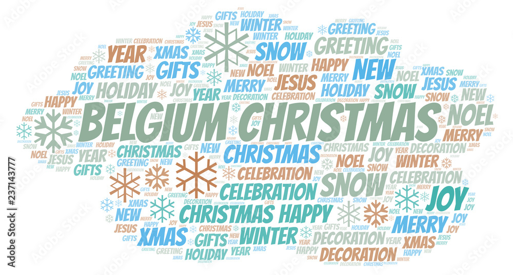 Belgium Christmas word cloud.