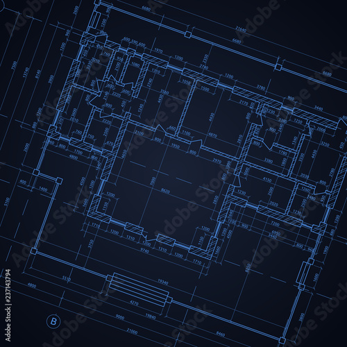 Architectural drawing. Vector illustration.
