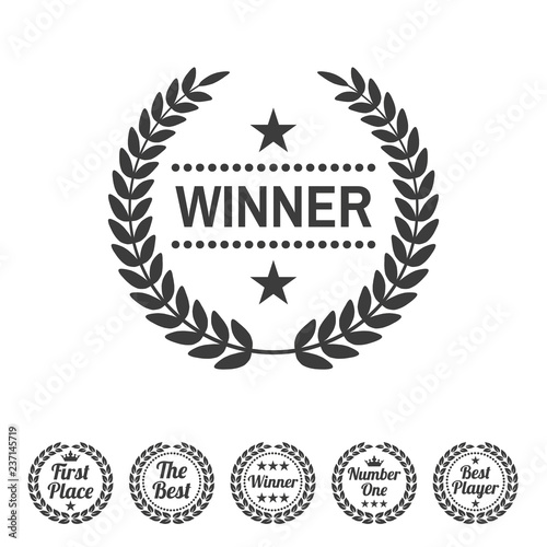 Laurel wreath on white background.