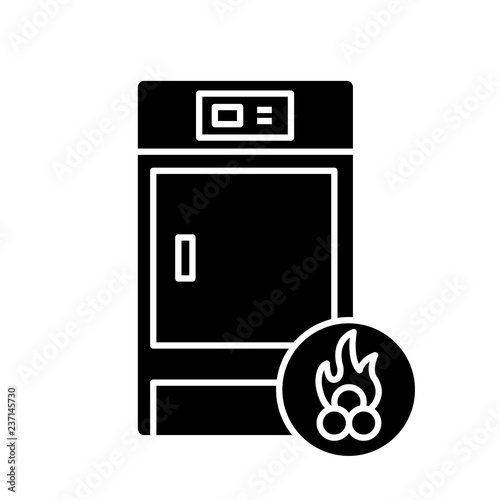 Solid fuel boiler glyph icon
