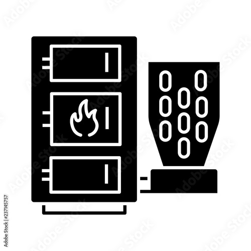 Pellet boiler glyph icon