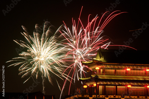 Luan State ancient city night scenery, closeup of photo photo