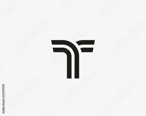 Letter T vector line logo design. Creative minimalism logotype icon symbol.