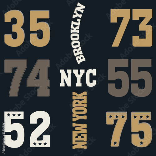 New York Brooklyn Sport wear typography emblem