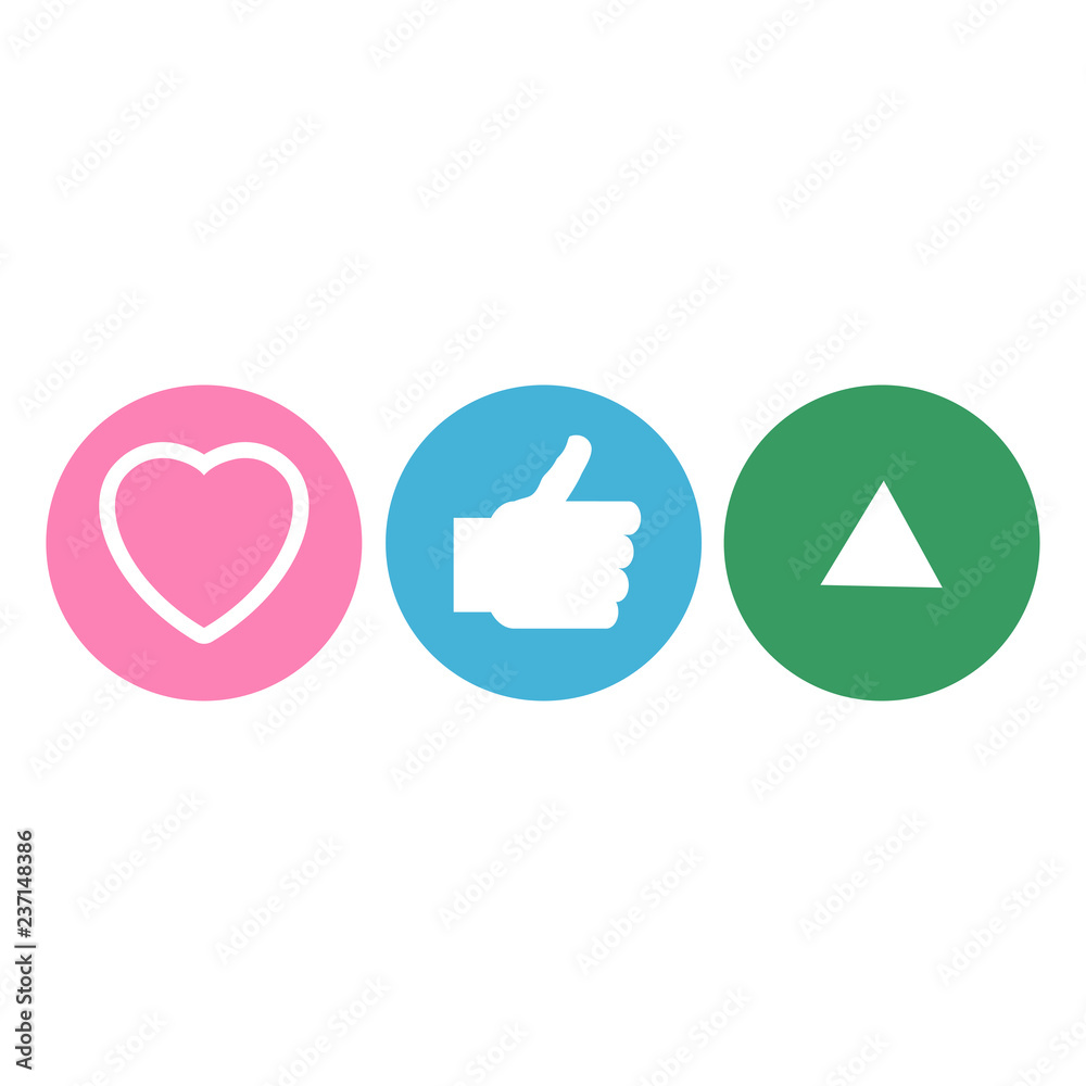 Thumb up symbol, finger up icon vector illustration. Heart shape. Up vote design Thumb up symbol, finger up icon vector illustration. Heart shape. Up vote design