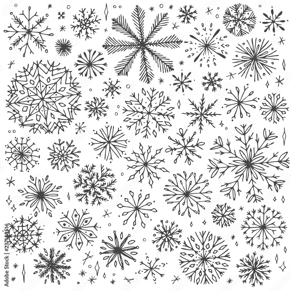 Snowflake seamless pattern. Snowflake seamless pattern.
