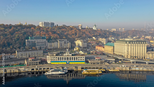 Autumn view of Kiev from the height of bird benefits. © slava2271