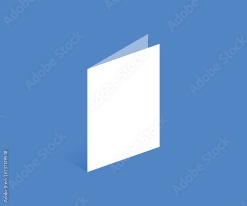 Booklet, postcard, flyer or brochure icon. Vector illustration in flat isometric 3D style.