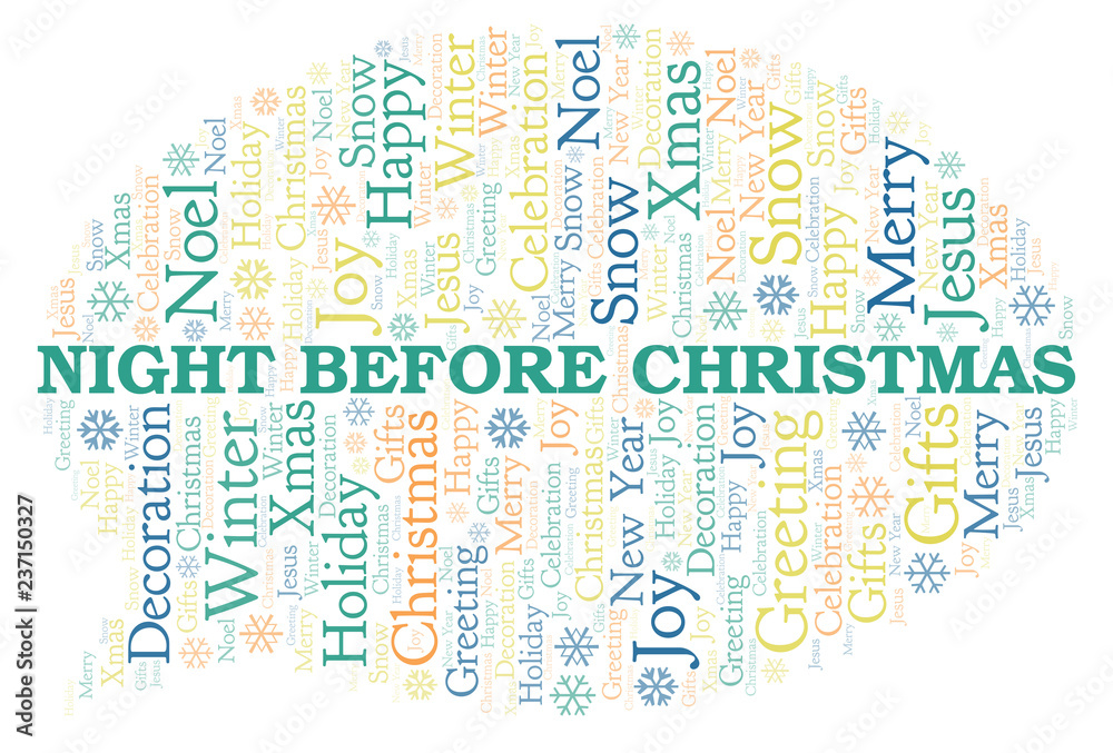 Fototapeta premium Night Before Christmas word cloud.