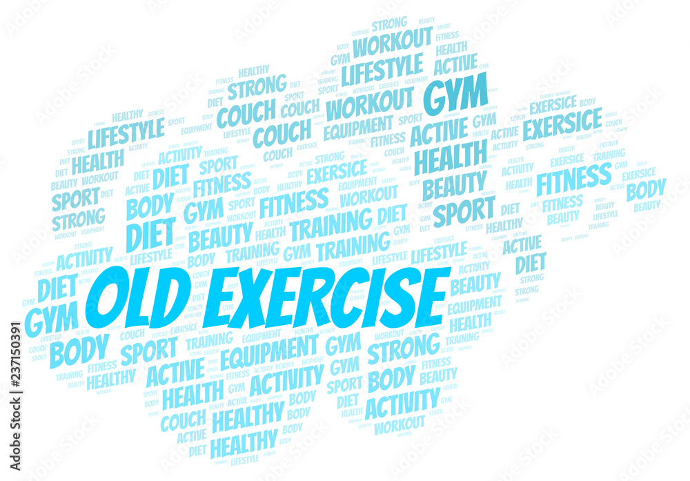 Fototapeta premium Old Exercise word cloud.
