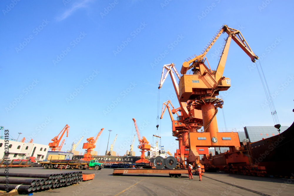 Crane in tianjin port freight terminal, tianjin port, tianjin, China
