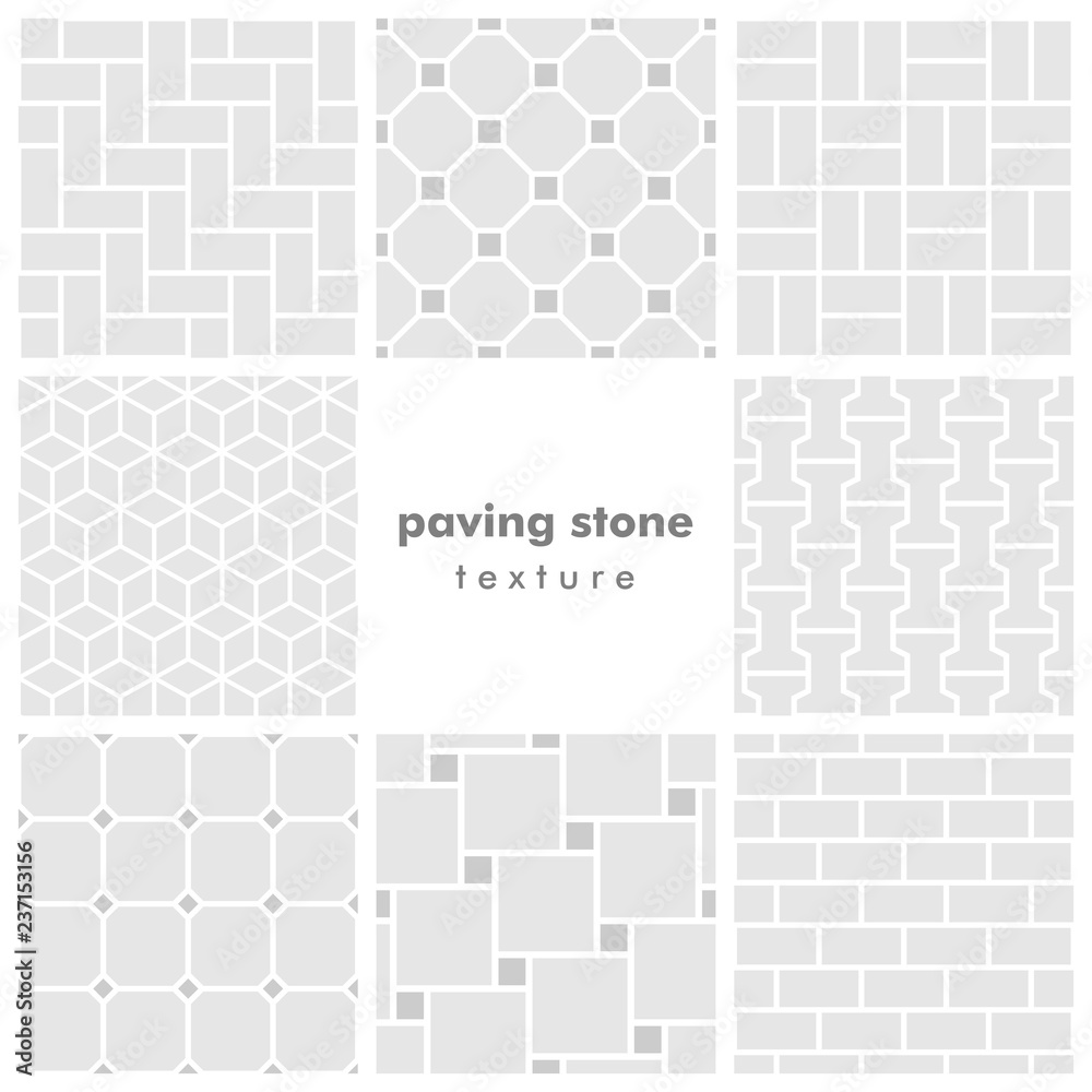 Set of eight paving stone seamless patterns