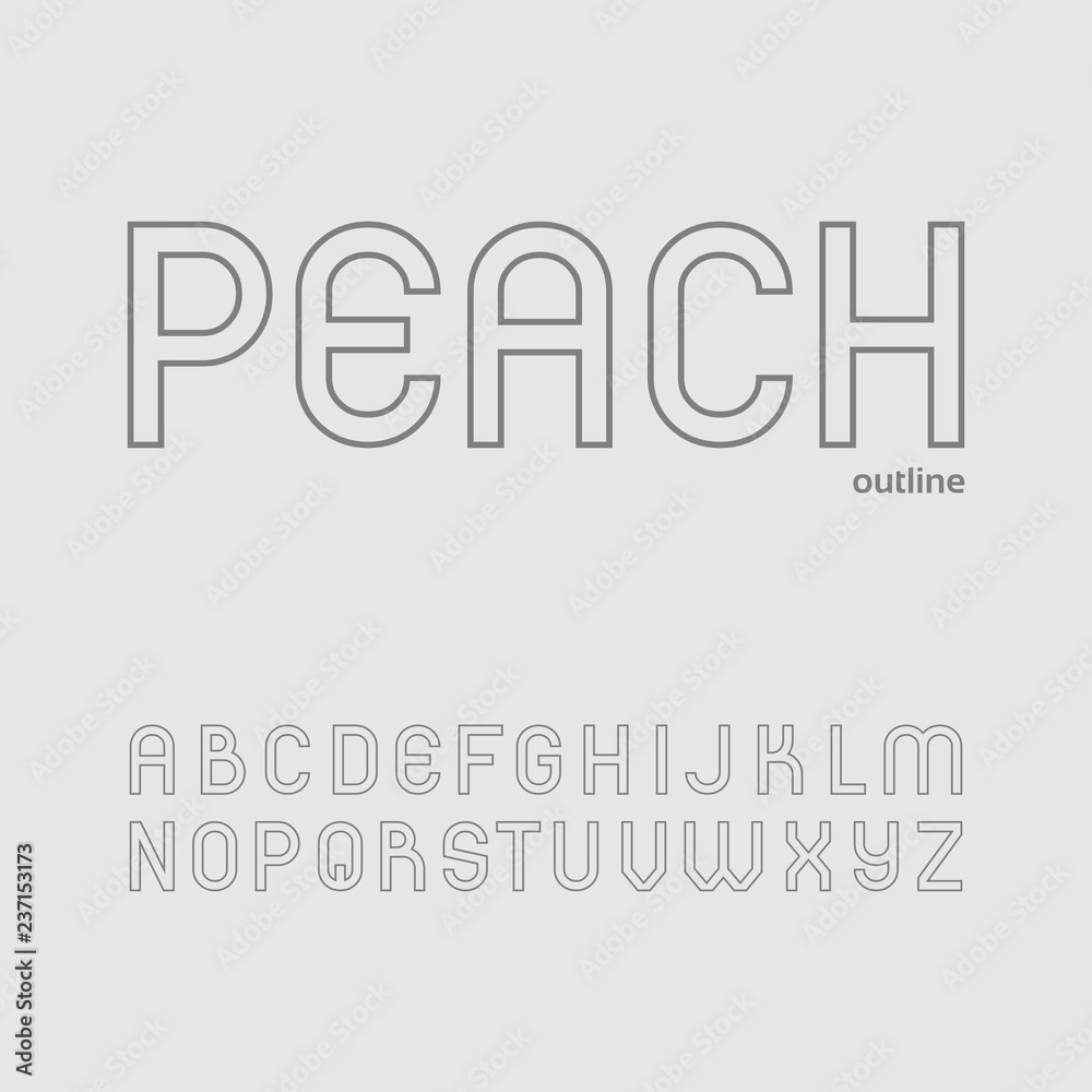 Cute and simple sans serif font in uppercase (outline version) Cute and simple sans serif font in uppercase (outline version)