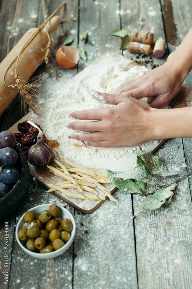 Fototapeta premium kneading dough