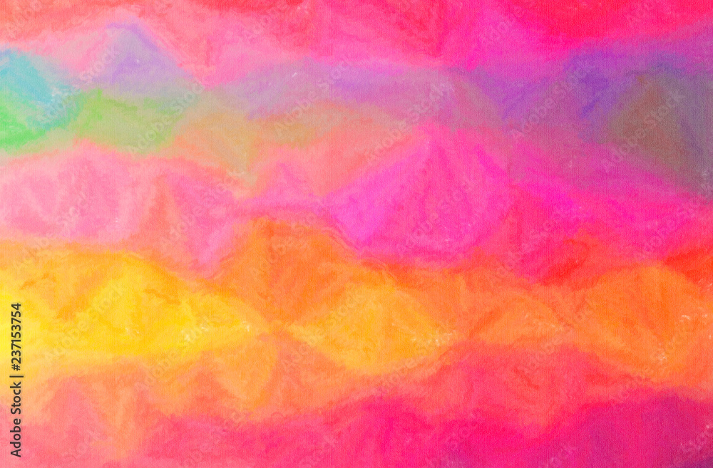 Illustration of red, yellow, purple, green and blue wax crayon horizontal background.