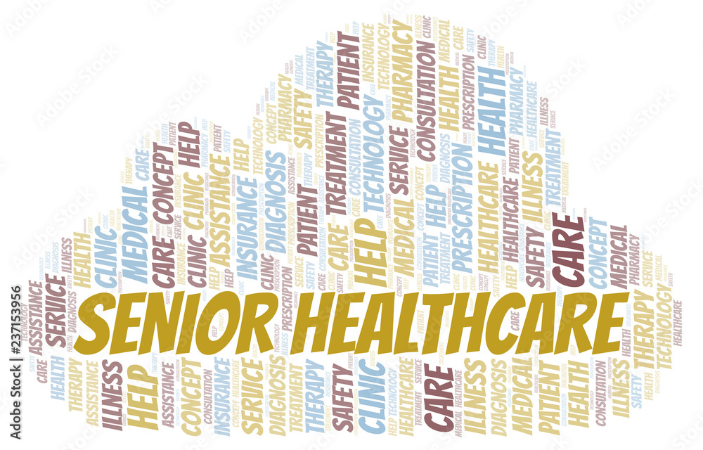 Senior Healthcare word cloud.
