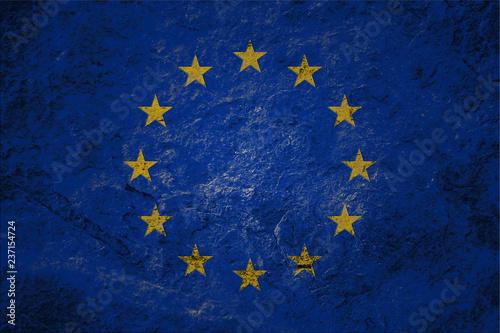 European Union grunge flag on stone background