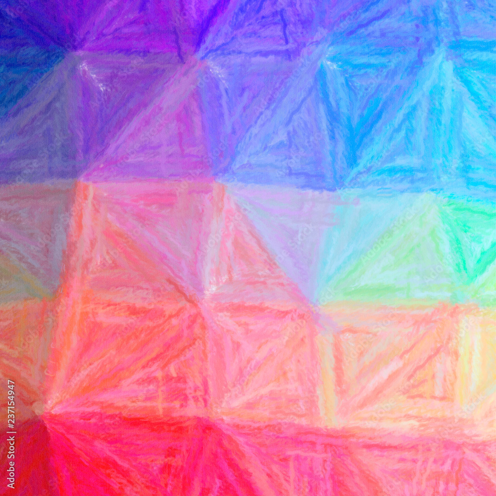 Fototapeta premium Illustration of abstract Yellow, Red And Blue Long Brush Strokes Pastel Square background.